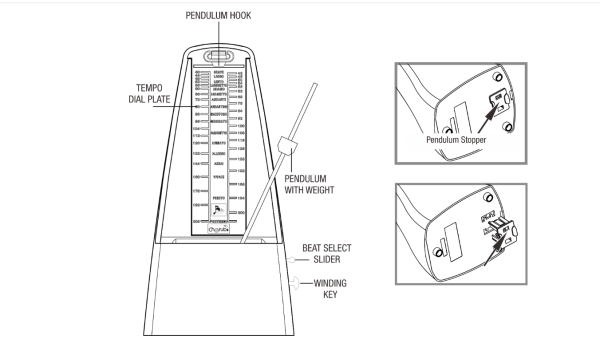 CHERUB WSM-305WH MEKANİK METRONOM, BEYAZ