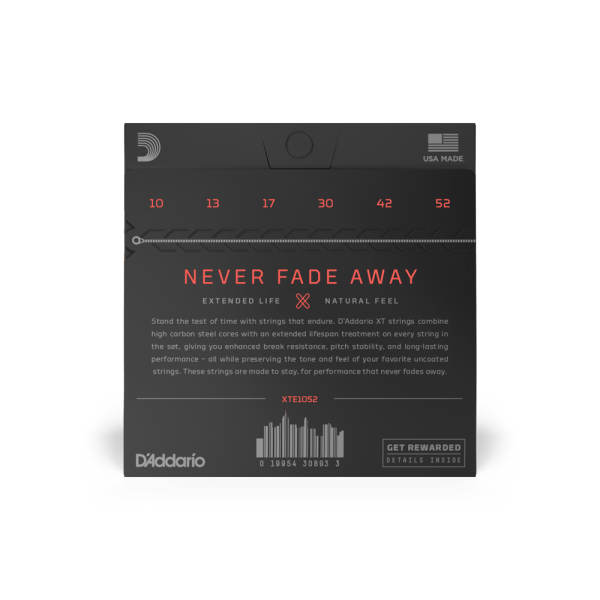 DADDARIO XTE1052 ELEKTRO GİTAR TEL SETİ, XT, 10-52, LIGHT TOP/HEAVY BOTTOM COATED