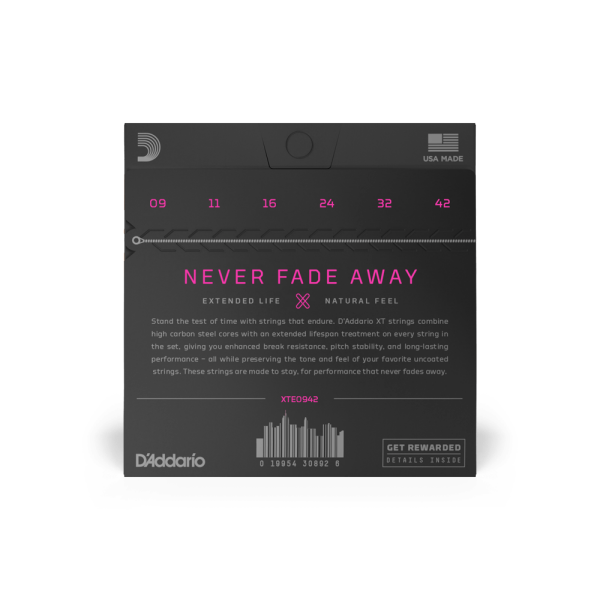 DADDARIO XTE0942 ELEKTRO GİTAR TEL SETİ, XT, 09-42, SUPER LIGHT COATED