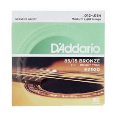 DADDARIO EZ920 AKUSTİK GİTAR TEL SETİ, 85/15 BRONZE, MEDIUM LIGHT
