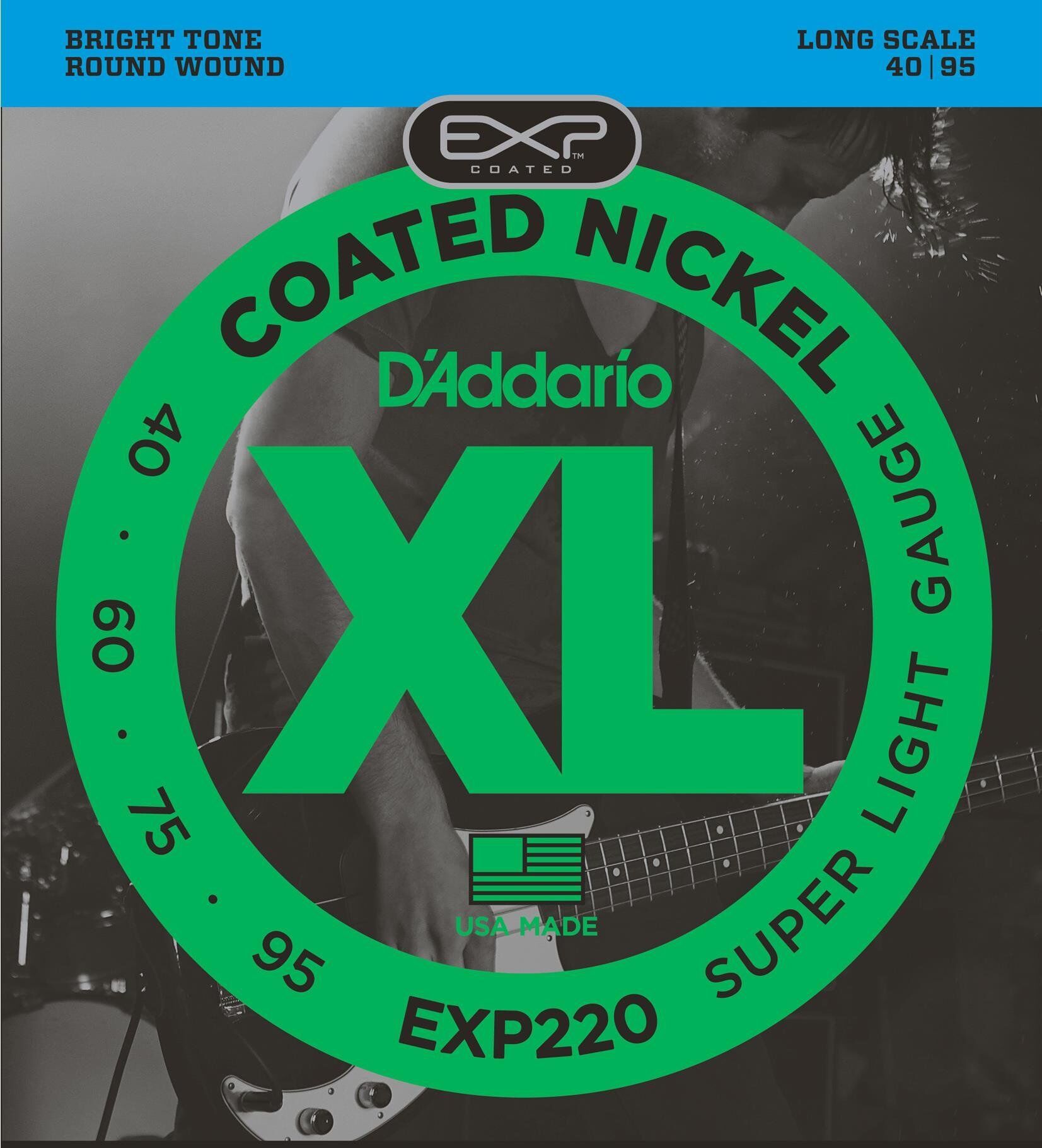 DADDARIO EXP220 BASS GİTAR TEL SETİ, 40-95, COATED NICKEL, SUPER LIGHT