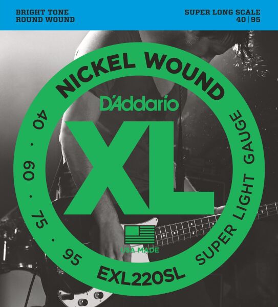 DADDARIO EXL220SL BASS GİTAR TEL SETİ, XL, 40-95, SUPER LONG