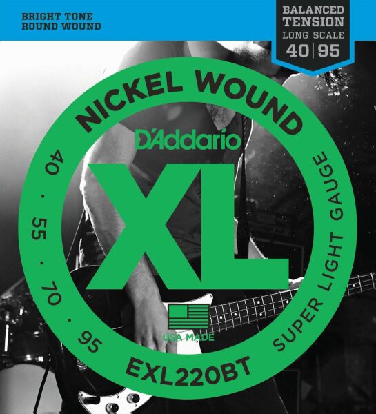 DADDARIO EXL220BT BASS GİTAR TEL SETİ, XL, 40-95, LONG SCALE, NICKEL
