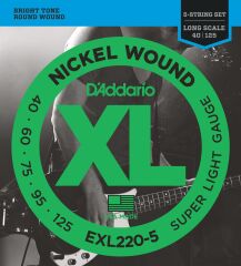 DADDARIO EXL220-5 BASS GİTAR TEL SETİ, 5 TELLİ, XL, 40-125, LONG SCALE
