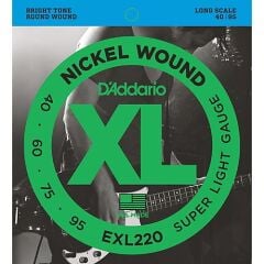 DADDARIO EXL220 BASS GİTAR TEL SETİ, XL, 40-95, LONG SCALE, NICKEL