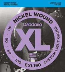 DADDARIO EXL190 BASS GİTAR TEL SETİ, XL, 40-100, LONG SCALE, NICKEL