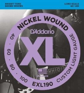 DADDARIO EXL190 BASS GİTAR TEL SETİ, XL, 40-100, LONG SCALE, NICKEL