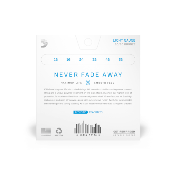 DADDARIO XSABR1253 AKUSTİK GİTAR TEL SETİ, 12-53, REGULAR LIGHT