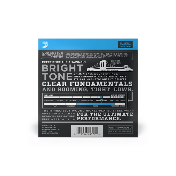 DADDARIO EXL170TP BASS GİTAR TEL SETİ , XL, 45-100