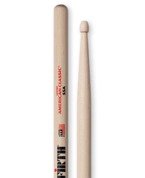 VICFIRTH 55A BAGET HICKORY, 0.580''x16'', MED
