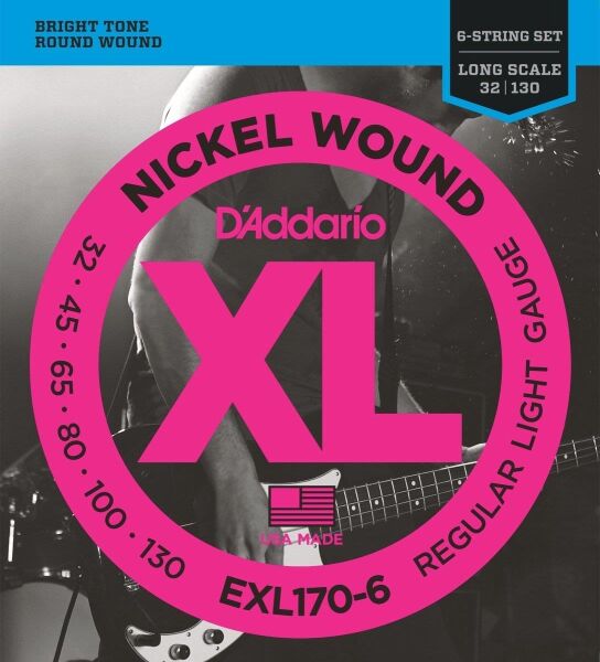 DADDARIO EXL170-6 BASS GİTAR TEL SETİ , 6 TELLİ, XL, 32-130, LONG SCALE