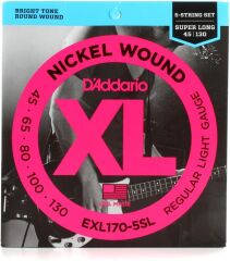 DADDARIO EXL170-5SL BASS GİTAR TEL SETİ , 5 TELLİ, XL, 45-130, SUPER LONG, REGULAR LIGHT
