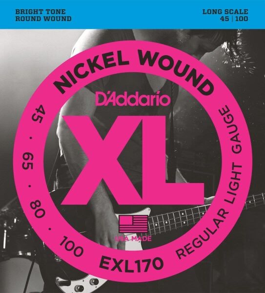 DADDARIO EXL170 BASS GİTAR TEL SETİ, XL, 45-100, LONG SCALE, NICKEL
