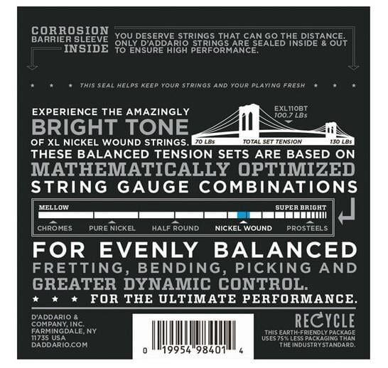 DADDARIO EXL120BT ELEKTRO GİTAR TEL SETİ, XL, 9-40, NICKEL WOUND