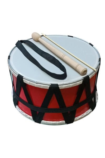 Çocuk Davul Kırmızı 30 Cm Asma Davul- Tokmak Ve Çubuk Birlikte