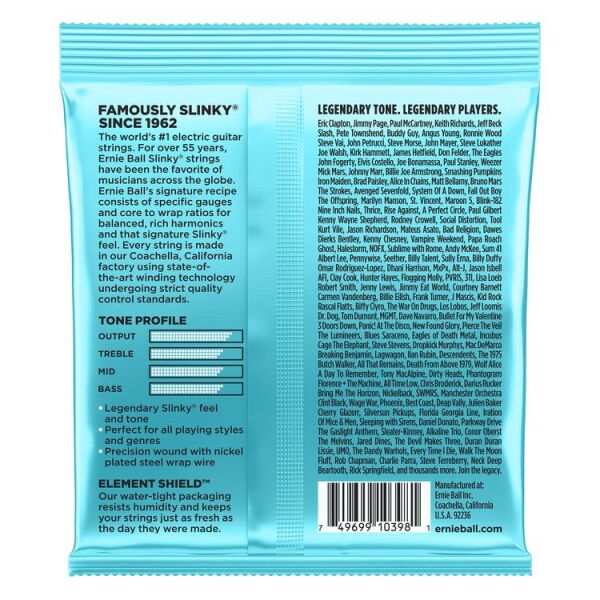 ERNIE BALL P02228 - Mighty Slinky Nickel Wound 8.5-40 Elektro Gitar Teli