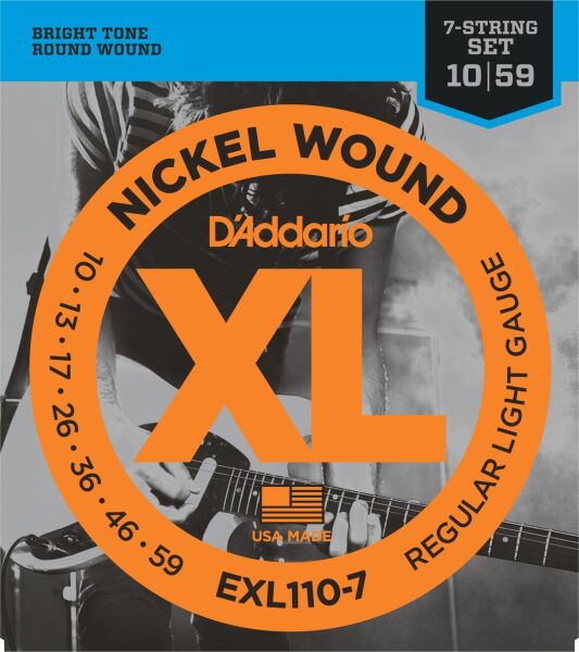 DADDARIO EXL110-7 ELEKTRO GİTAR TEL SETİ, 7 TELLİ, XL, 10-59, NICKEL