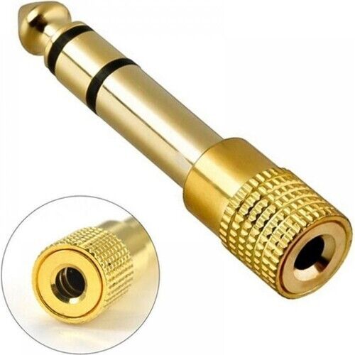 6.3 mm Erkek To 3.5 mm Dişi Çevirici Dönüştürücü Jak Adaptör Gold Bakır Kaplama