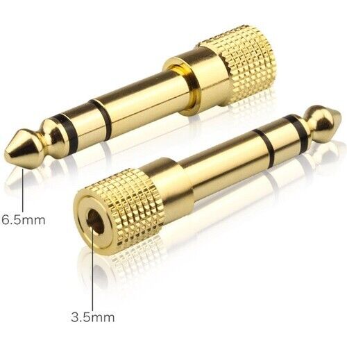 6.3 mm Erkek To 3.5 mm Dişi Çevirici Dönüştürücü Jak Adaptör Gold Bakır Kaplama