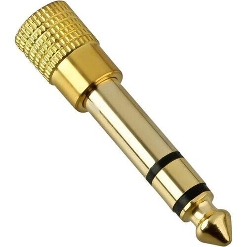 6.3 mm Erkek To 3.5 mm Dişi Çevirici Dönüştürücü Jak Adaptör Gold Bakır Kaplama