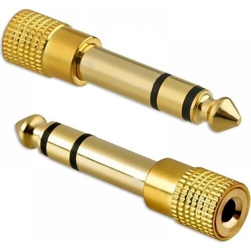 6.3 mm Erkek To 3.5 mm Dişi Çevirici Dönüştürücü Jak Adaptör Gold Bakır Kaplama