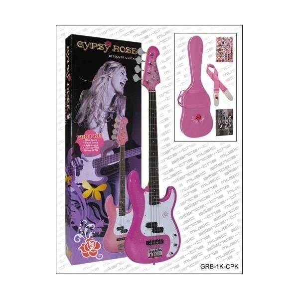VALENCIA GRB1KCPK BASS GİTAR GYPSY ROSE SET PEMBE