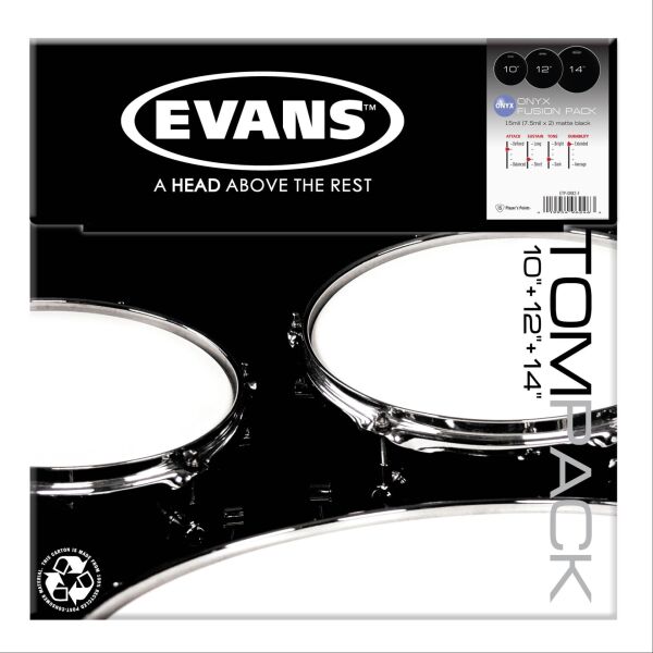 EVANS ETP-ONX2-F DERİ SETİ (10+12+14) TOM KUMLU SİYAH FUSION KİT