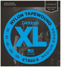 DADDARIO ETB92 BASS GİTAR TEL SETİ, 5 TELLİ, 50-105, XL NYLON TAPEWOUND, MEDIUM