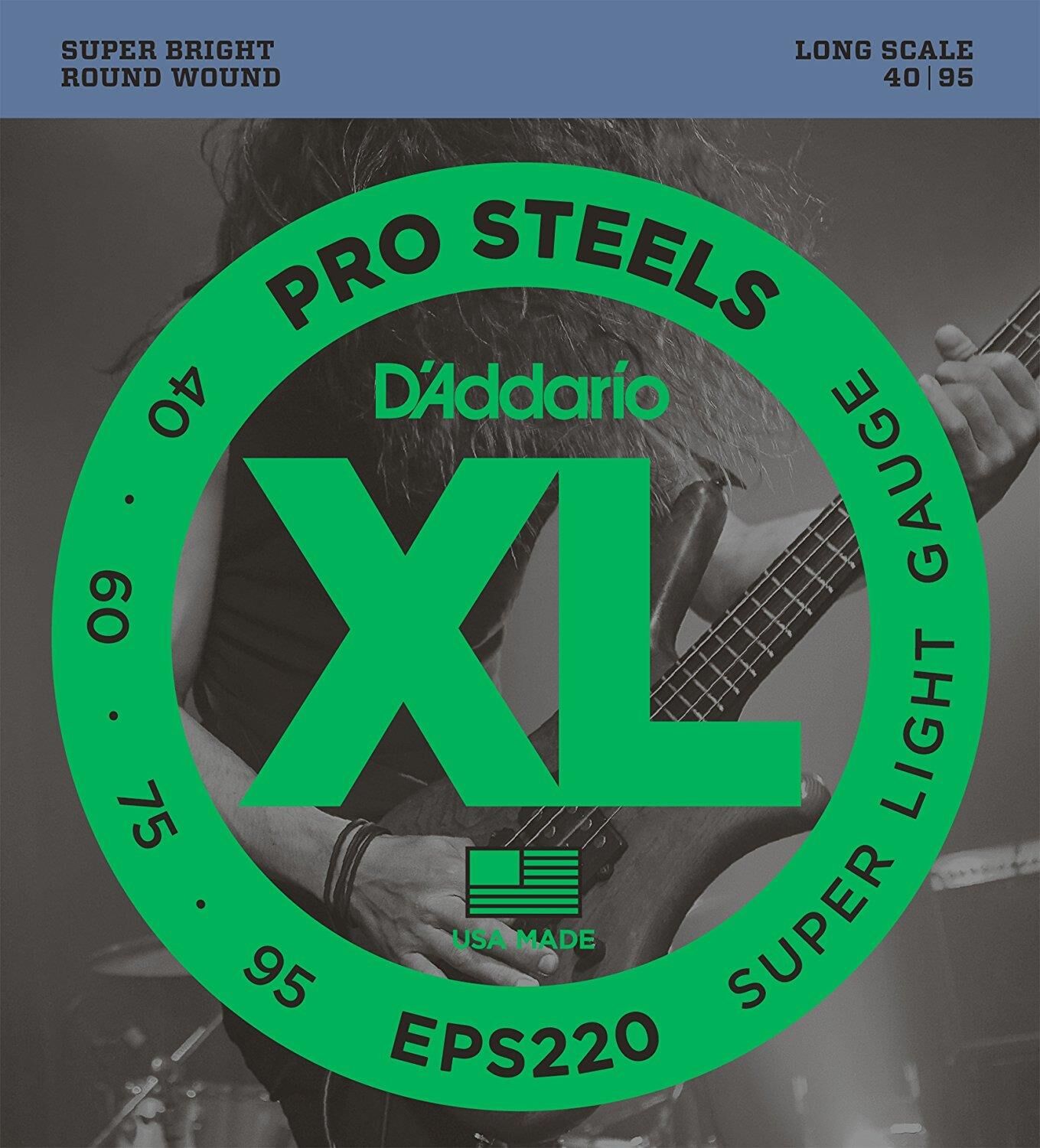 DADDARIO EPS220 BASS GİTAR TEL SETİ, XL, 40-95, LONG SCALE, PROSTEELS