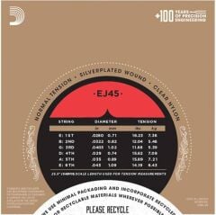 DADDARIO EJ45-3D PRO-ARTE KLASİK GİTAR TEL SETİ, 3'LÜ PAKET, NORMAL TENSION