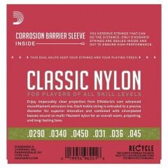 DADDARIO EJ27N 1/2 KLASİK GİTAR TEL SETİ, SILVERPLATED WOUND, NORMAL TENSION