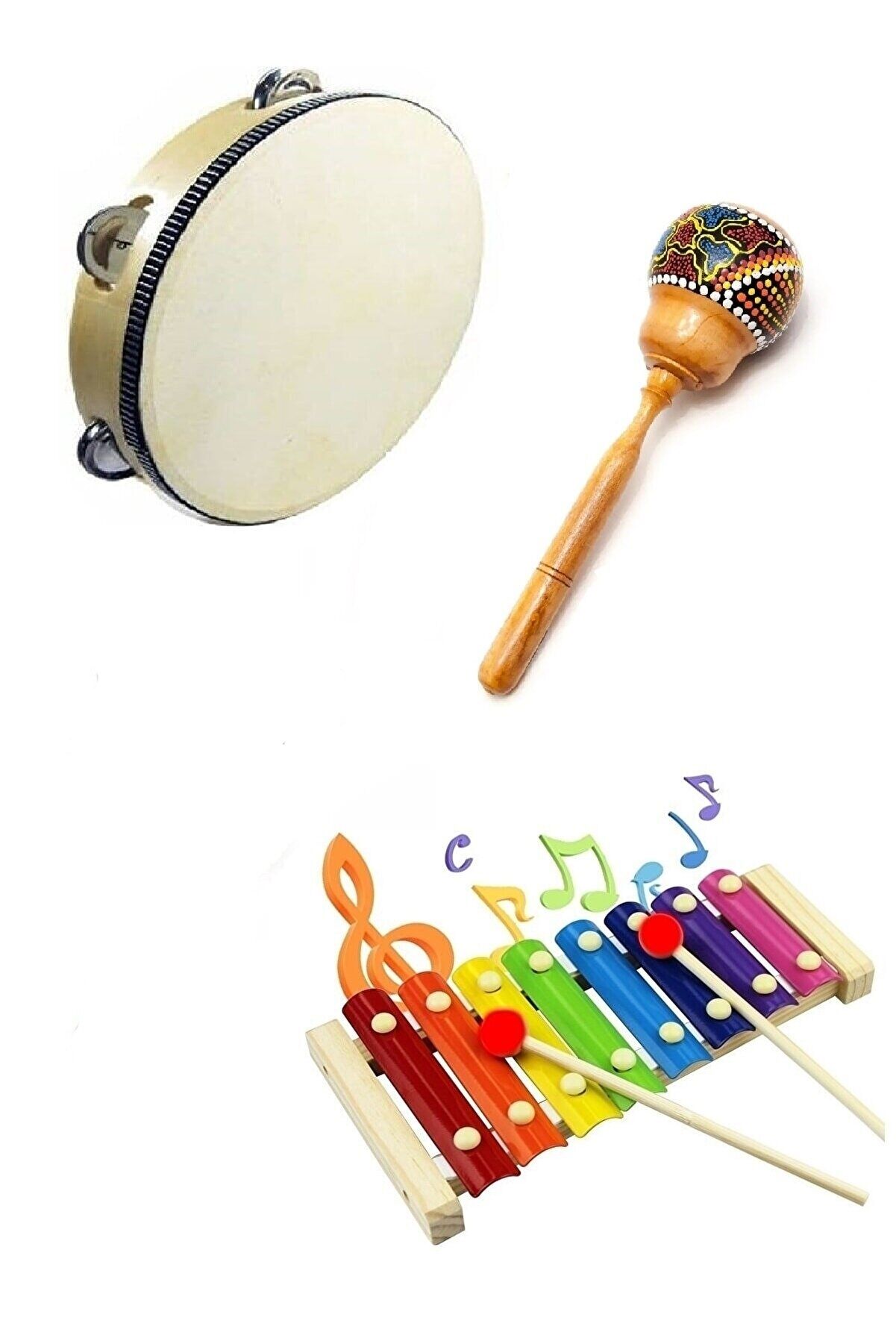 RİTİM SETİ - 6 - ORFF SET - MARAKAS, KSİLOFON, ZİLLİ TEF