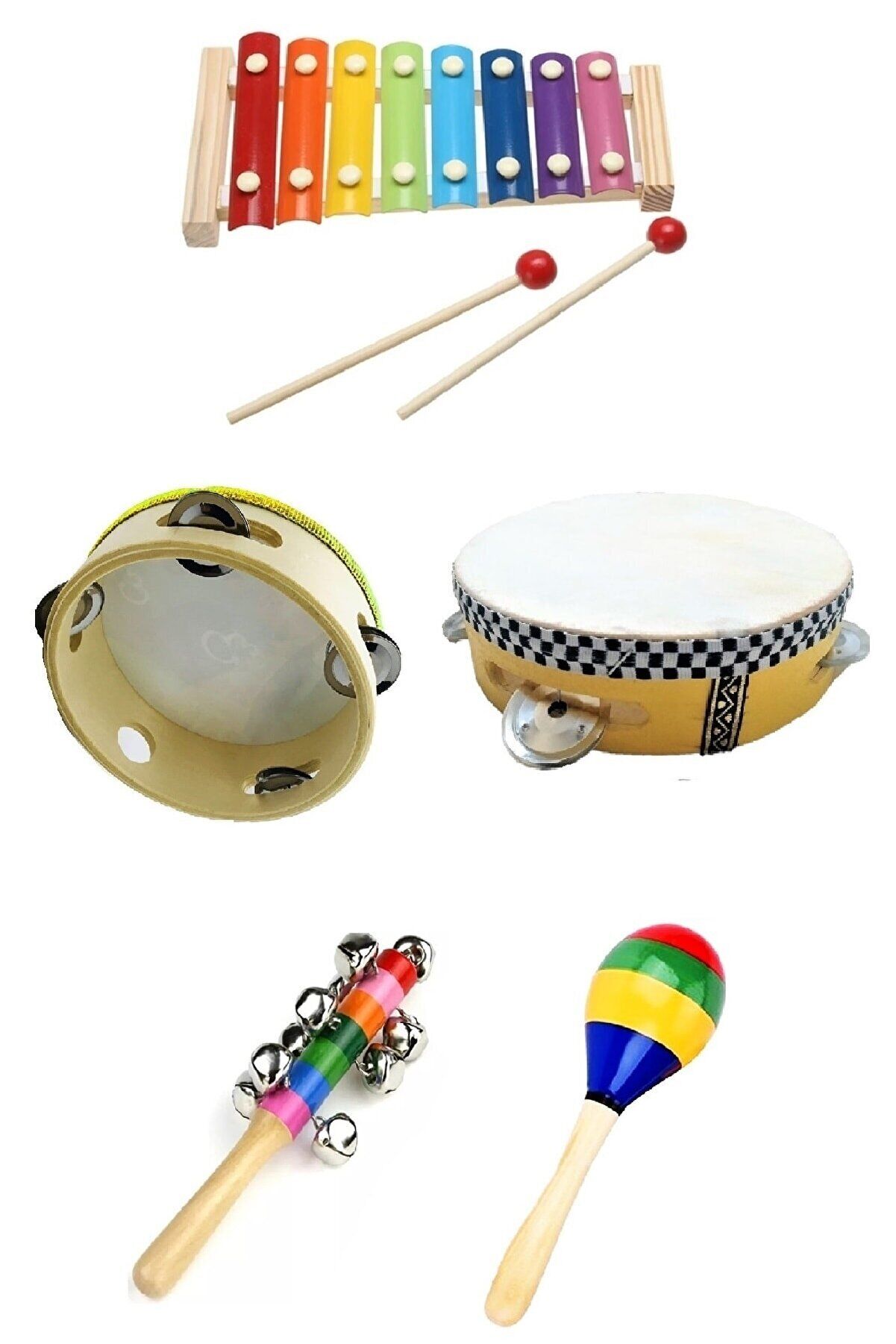 RİTİM SETİ - 5 - ORFF SET - TEF, KSİLOFON, MARAKAS, EL ZİLİ