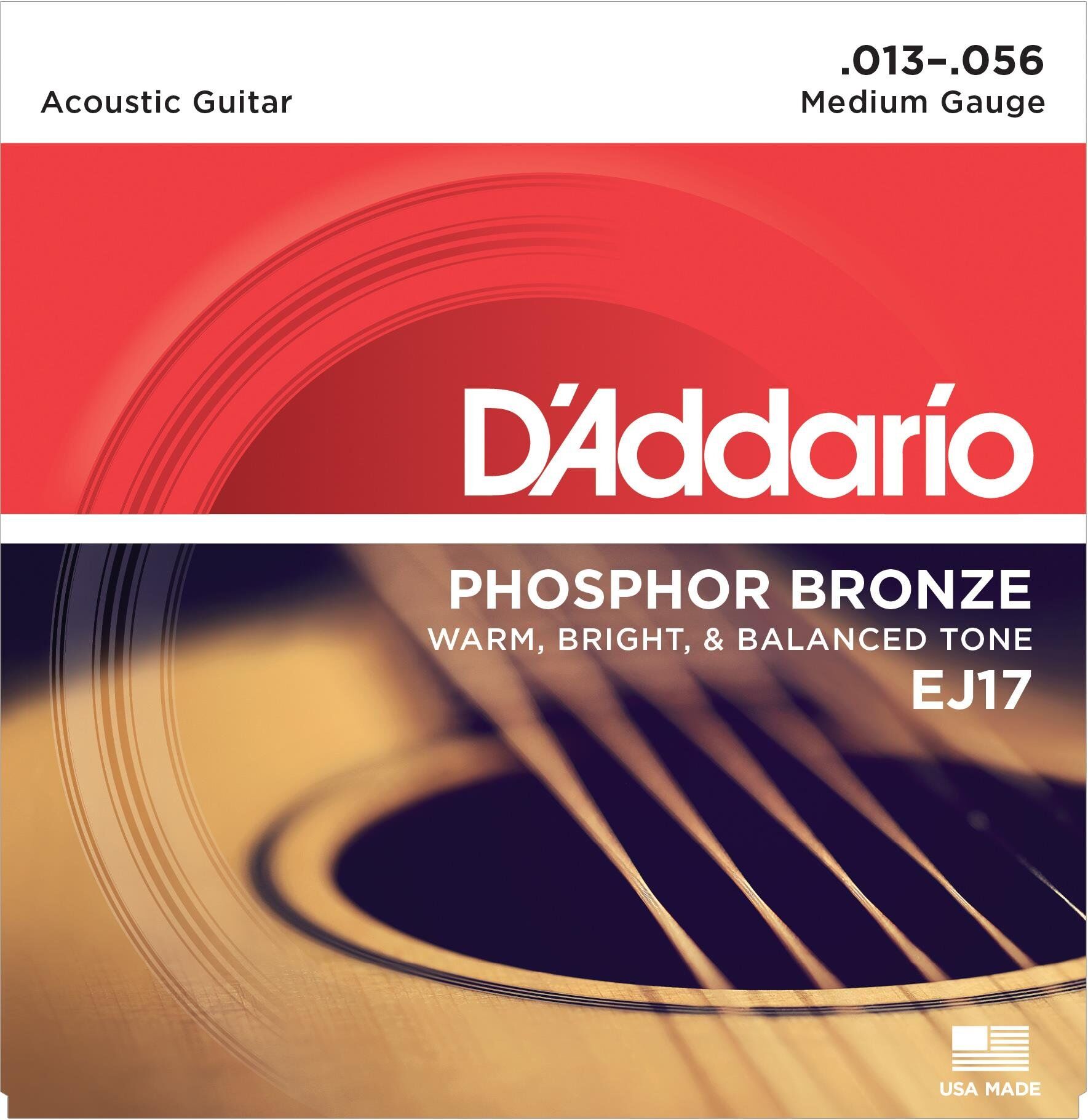 DADDARIO EJ17 AKUSTİK GİTAR TEL SETİ, 13-56, PHOSPHOR BRONZE, MEDIUM