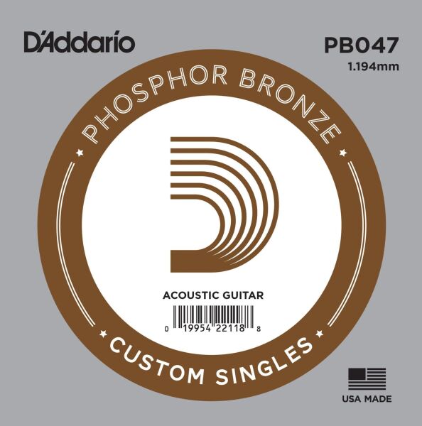 DADDARIO PB047 AKUSTİK TEK TEL, PHOSPHOR BRONZE WOUND, E-(Mİ)