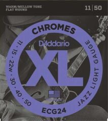 DADDARIO ECG24 ELEKTRO GİTAR TEL SETİ, CHROMES, 11-50, JAZZ LIGHT