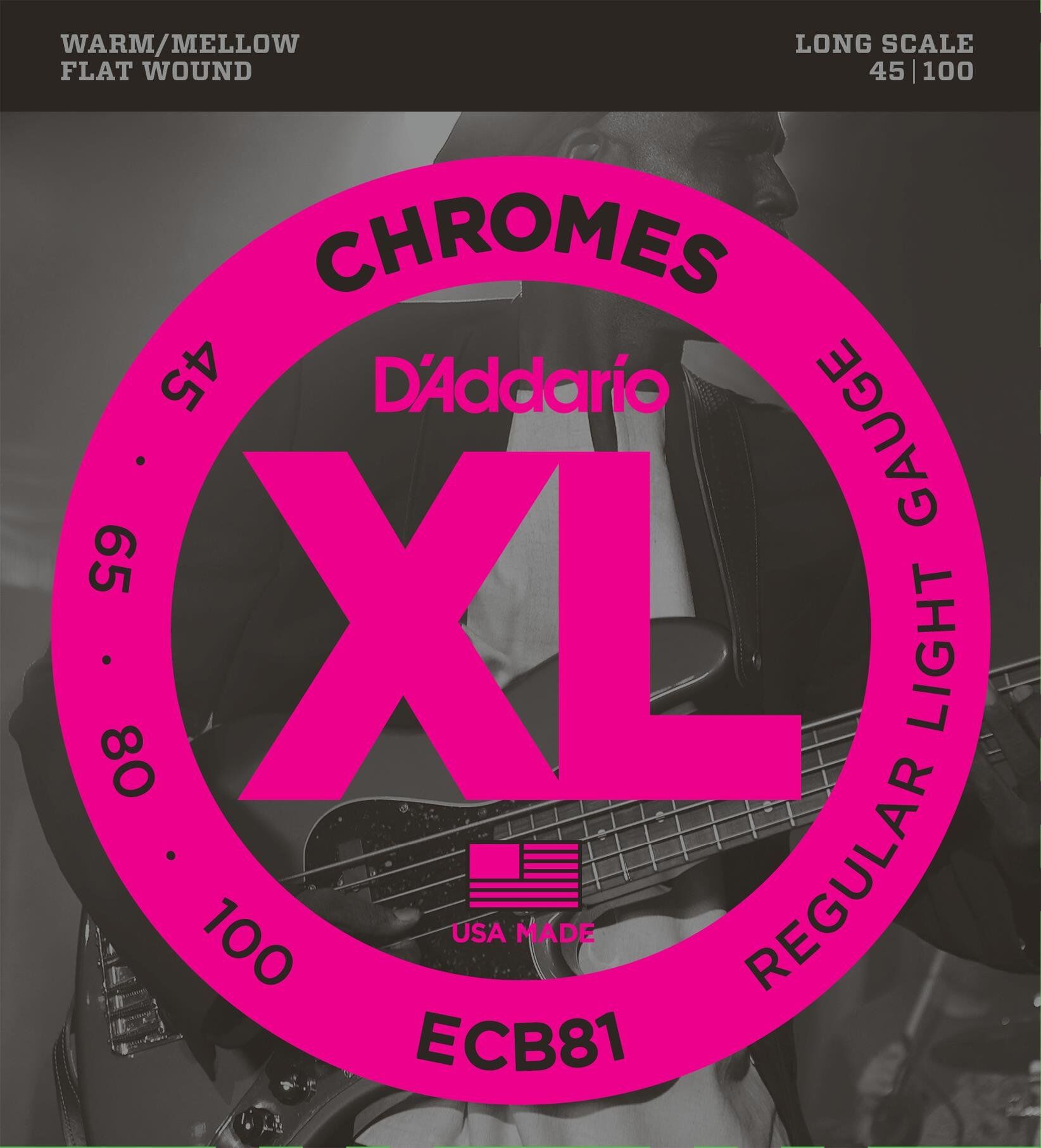 DADDARIO ECB81 BASS GİTAR TEL SETİ, CHROMES, REGULAR LIGHT