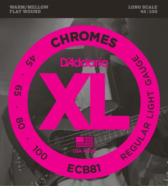 DADDARIO ECB81 BASS GİTAR TEL SETİ, CHROMES, REGULAR LIGHT