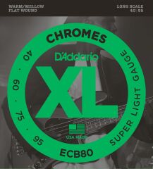 DADDARIO ECB80 BASS GİTAR TEL SETİ, CHROMES, SUPER LIGHT