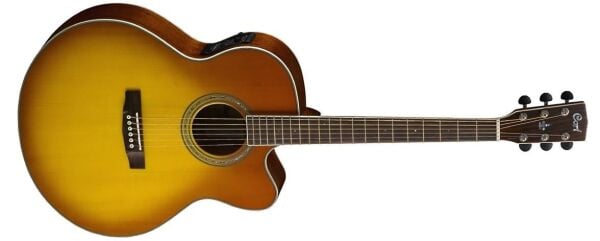 CORT CJ5X-HBS ELEKTRO AKUSTİK GİTAR, JUMBO CUTAWAY, HONEY BURST