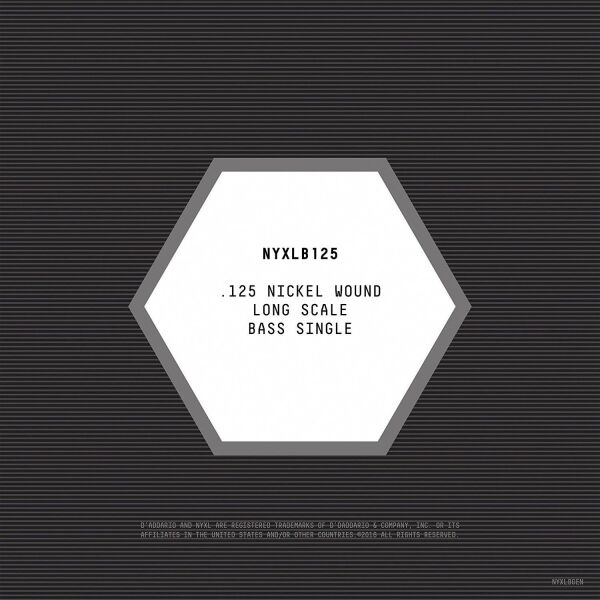 DADDARIO NYXLB125 BASS TEK TEL, NYXL SERİSİ, NİKEL SARIM, 0.125