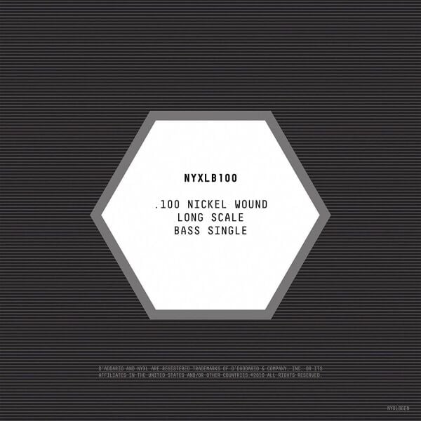 DADDARIO NYXLB100 BASS TEK TEL, NYXL SERİSİ, NİKEL SARIM, 0.100