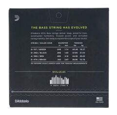 DADDARIO NYXL45105 BASS GİTAR TEL SETİ, NYXL SERİSİ, LONG SCALE, 4 TELLİ