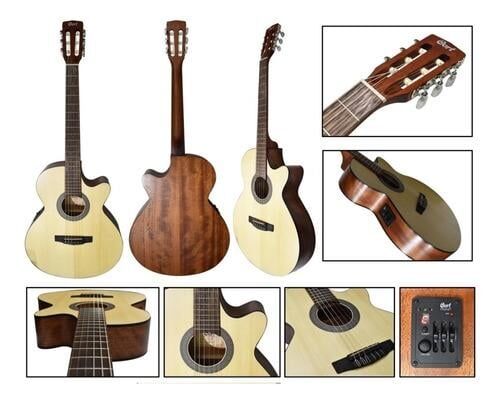 CORT CEC1 OPW ELEKTRO KLASİK GİTAR, ÇANTALI, OPEN PORE