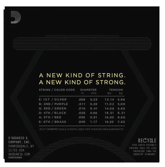 DADDARIO NYXL0946 ELEKTRO GİTAR TEL SETİ, 09-46, SUPER LIGHT TOP/REGULAR BOTTOM