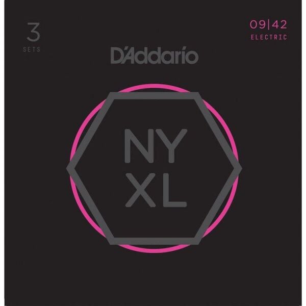 DADDARIO NYXL0942-3P ELEKTRO GİTAR TEL SETİ, 3 LÜ PAKET,  SUPER LIGHT