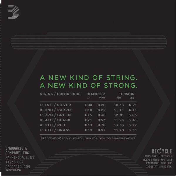 DADDARIO NYXL0838 ELEKTRO GİTAR TEL SETİ, 08-38, EXTRA SUPER LIGHT