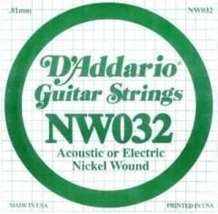 DADDARIO NW032 ELEKTRO VE AKUSTİK TEK TEL, (LA), 0.032
