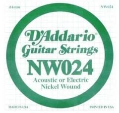DADDARIO NW024 ELEKTRO VE AKUSTİK TEK TEL, (RE), 0.024