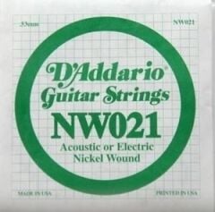 DADDARIO NW021 ELEKTRO VE AKUSTİK TEK TEL, (RE), 0.021